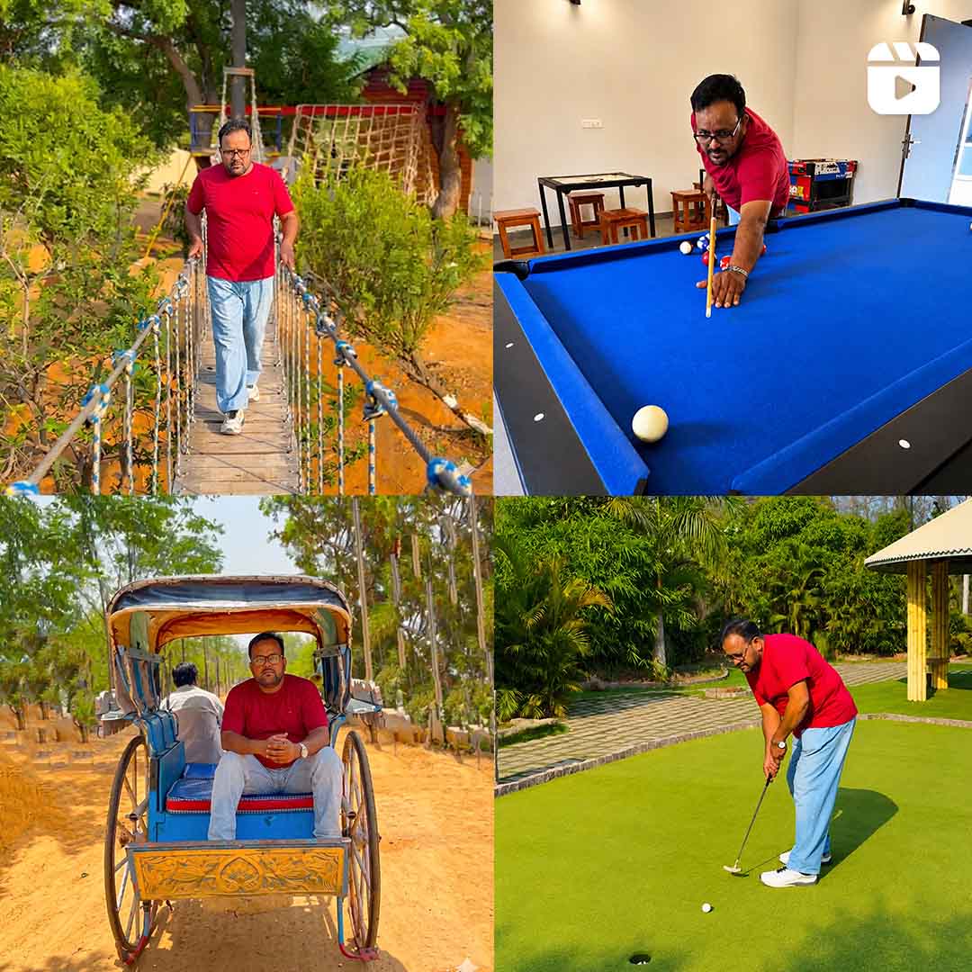 Inayath Mirza enjoying a friends outing at Go Ranch Resort near Hyderabad with nature views, activities, and resort fun